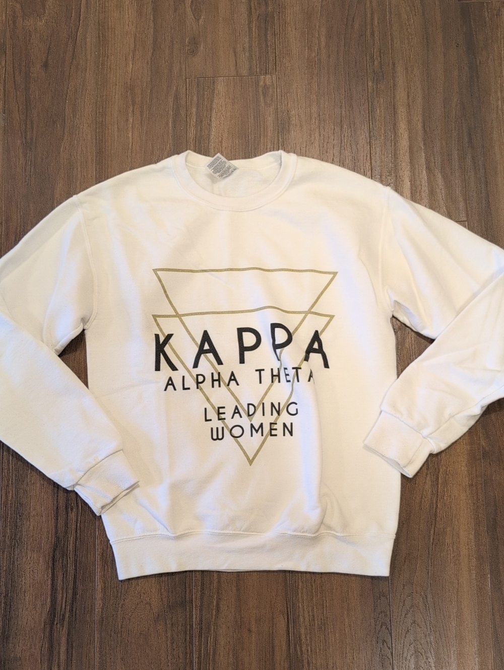 Kappa Alpha Theta White Crewneck Sweatshirt Geometric
